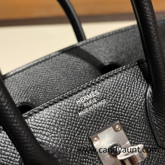 Hermes Birkin25 sellier Epsom 89 Black (Noir)Full Handmade birkin25-w013