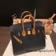 Hermes Birkin25 sellier Epsom 89 Black (Noir) 37 Gold Full Handmade  birkin25-w023