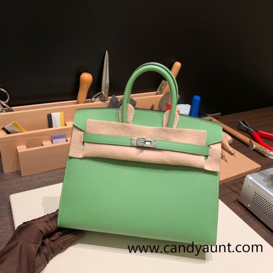 Hermes Birkin25 sellier Epsom 3I Vert Criquet Full Handmade birkin25-w026