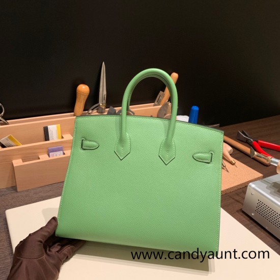 Hermes Birkin25 sellier Epsom 3I Vert Criquet Full Handmade birkin25-w026