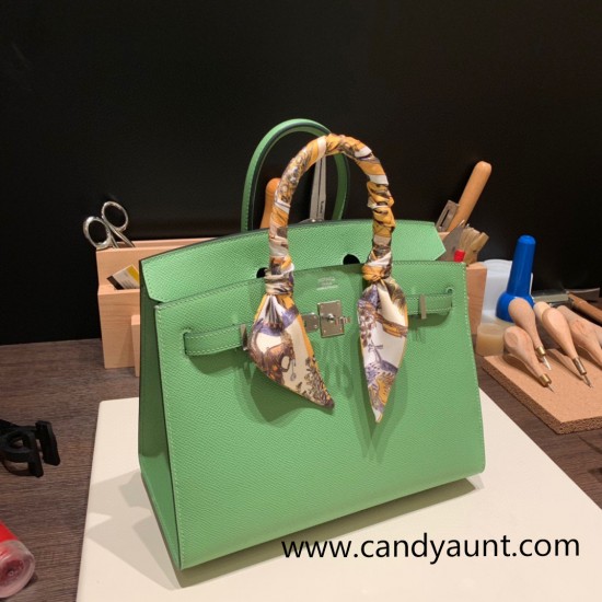 Hermes Birkin25 sellier Epsom 3I Vert Criquet Full Handmade birkin25-w026