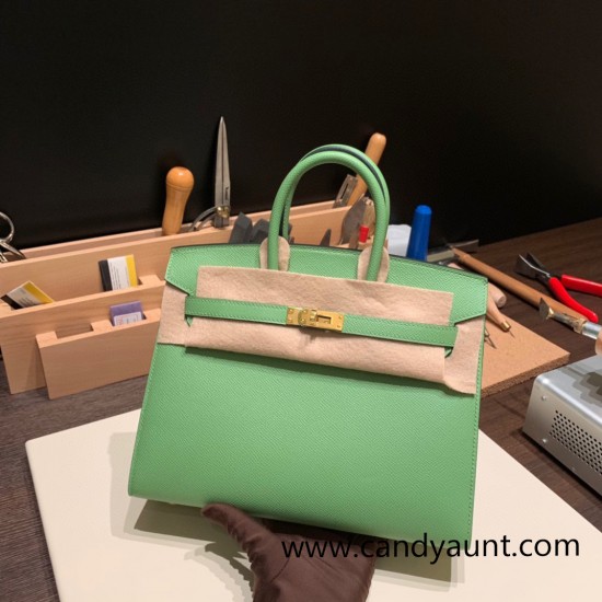 Hermes Birkin25 sellier Epsom 3I Vert Criquet Full Handmade birkin25-w027