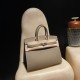 Birkin25 sellier Epsom 18/Étoupe Grey Silver Hardware Full Handmade