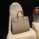 Birkin25 sellier Epsom 18/Étoupe Grey Silver Hardware Full Handmade