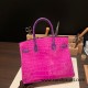 Hermes Birkin 30cm porosus Crocodile 8T/Rose Candy Gold Hardware  Full Handmade birkin30-001