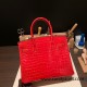 Hermes Birkin 30cm porosus Crocodile 95 /Braise Gold Hardware  Full Handmade birkin30-003