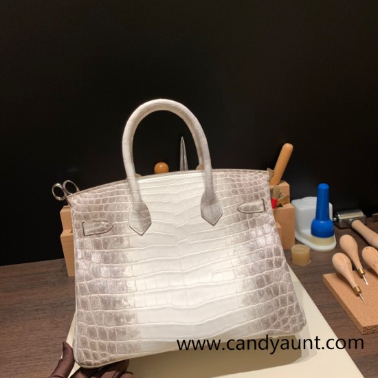 Hermes Birkin 30cm Himalaya 01 Silver Hardware   Full Handmade birkin30-005