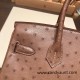 Hermes Birkin 30cm Ostrich 18 /Étoupe Grey Gold Hardware  Full Handmade birkin30-016