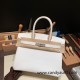 Hermes Birkin 30cm Epsom 01/White (Blanc) Silver Hardware Gold Hardware  Full Handmade birkin30-025