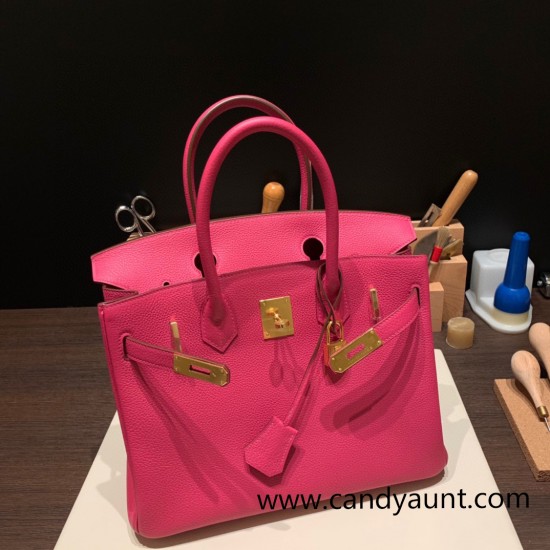 Hermes birkin 30cm togo 8T/ Rose Candy Gold Hardware  Full Handmade birkin30-042