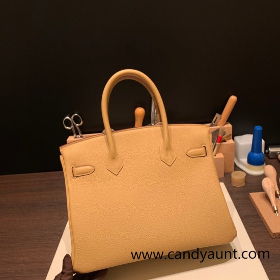 Hermes birkin 30cm togo 4B /Biscuit Gold Hardware  Full Handmade birkin30-046