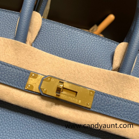 Hermes birkin 30cm togo R2 /Blue Agate Gold Hardware  Full Handmade birkin30-052