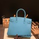 Hermes birkin 30cm togo 7B /Turquoise Blue Silver Hardware  Full Handmade birkin30-054