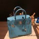 Hermes birkin 30cm togo 7B /Turquoise Blue Silver Hardware  Full Handmade birkin30-054