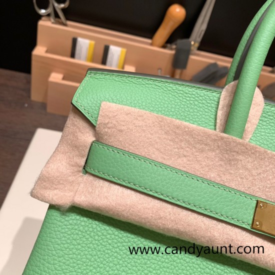 Hermes birkin 30cm togo 3I/Vert Criquet Gold Hardware  Full Handmade birkin30-055