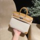 Hermes birkin 30cm stock Swift & Canvas 0M/Chai Silver Hardware  Full Handmade birkin30-092