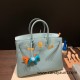 Hermes Birkin 35cm togo 7G/ Ciel Gold Hardware Full Handmade 002