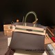 Hermes Birkin 35cm togo & Ostrich 46/ Ebene& V6/ Canope Silver Hardware Full Handmade 004