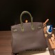 Hermes Birkin 35cm togo & Ostrich 46/ Ebene& V6/ Canope Silver Hardware Full Handmade 004