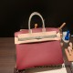 Birkin35cm evercolor& chamois 55/ Rouge H & 81 /Gris Tourterelle Silver Hardware Full Handmade 007