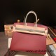 Birkin35cm evercolor& chamois 55/ Rouge H & 81 /Gris Tourterelle Silver Hardware Full Handmade 007