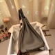 Hermes Birkin 35cm togo & chamois  8F/ Etain& 89 /Black So Black Hardware Full Handmade 009