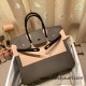 Hermes Birkin 35cm togo & chamois  8F/ Etain& 89 /Black So Black Hardware Full Handmade 009