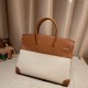 Hermes Birkin 35cm canvas 7T/Blue Electric Silver Hardware Full Handmade 011