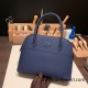 Hermes 27cm bolide Epsom 73 /Blue Saphir Silver Hardware Full Handmade