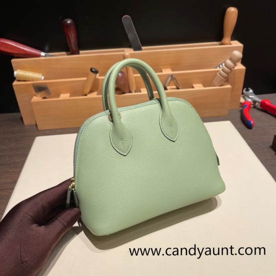 Hermes mini bolide evercolor 3I/Vert Criquet Full Handmade 001