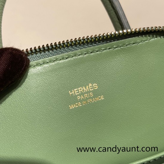 Hermes mini bolide evercolor 3I/Vert Criquet Full Handmade 001