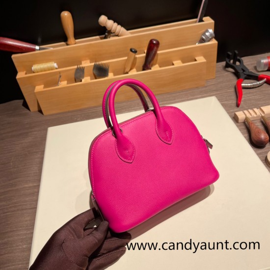 Hermes mini bolide evercolor L3 /Rose Purple Full Handmade 004