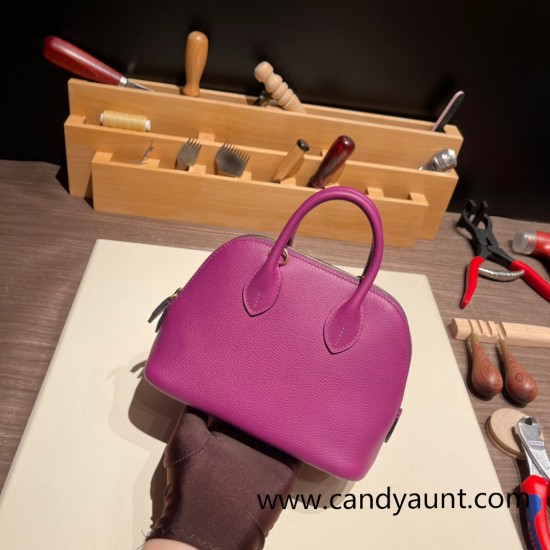 Hermes mini bolide evercolor P9 /Anemone Full Handmade 005