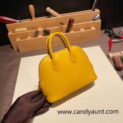 Hermes mini bolide evercolor 9D /Jaune Ambre Full Handmade 006