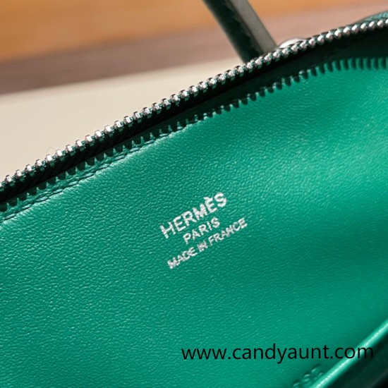 Hermes mini bolide evercolor U4 /Vert Vertigo Full Handmade 007