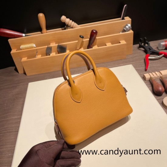 Hermes mini bolide evercolor 2S /Sesame Full Handmade 008