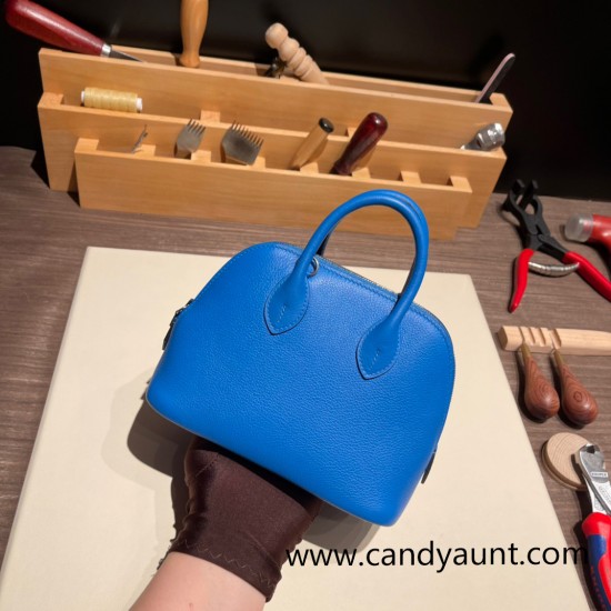 Hermes mini bolide evercolor 7Q/ Mykonos Full Handmade 009