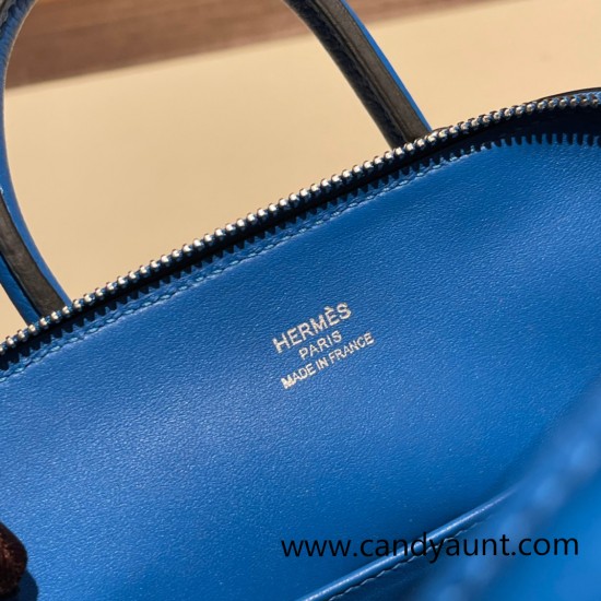 Hermes mini bolide evercolor 7Q/ Mykonos Full Handmade 009