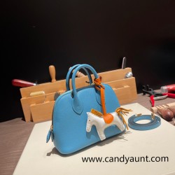 Hermes mini bolide evercolor P3 /Blue du Nord Full Handmade 011