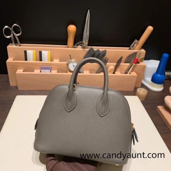 Hermes mini bolide evercolor 8F /Etain Full Handmade 015