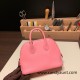 Hermes mini bolide Chevre 1Q/Rose Confetti Full Handmade 022