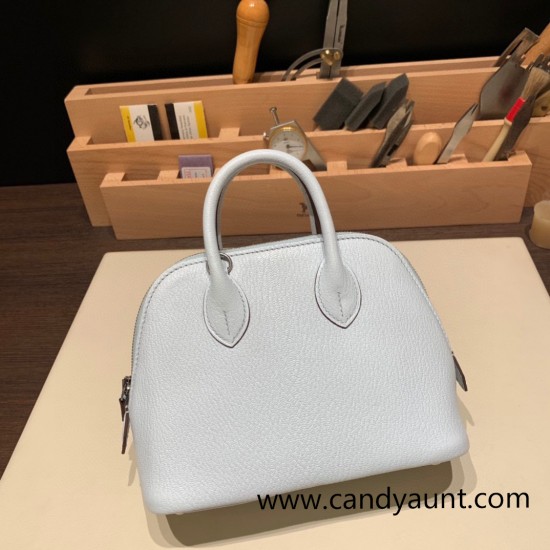 Hermes mini bolide Chevre 7R /Azur Full Handmade 023