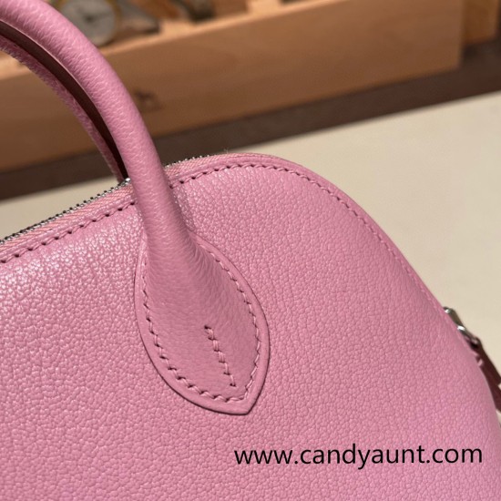 Hermes mini bolide Chevre X9 /Mauve Sylvestre Full Handmade 033