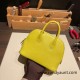 Hermes mini bolide Chevre 9R/Lime Full Handmade 036