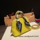 Hermes mini bolide Chevre 9R/Lime Full Handmade 036