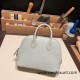 Hermes mini bolide Chevre 80 /Pearl Grey  Full Handmade 045