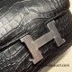 Hermes Constance 19cm Matte Alligator Crocodile 89 /Black (Noir) 18cm Full Handmade