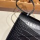 Hermes Constance 19cm Matte Alligator Crocodile 89 /Black (Noir) 18cm Full Handmade