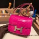 Hermes Constance 19cm Shiny Alligator Crocodile J5 /Rose Scheherazade 18cm Full Handmade