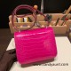 Hermes Constance 19cm Shiny Alligator Crocodile J5 /Rose Scheherazade 18cm Full Handmade